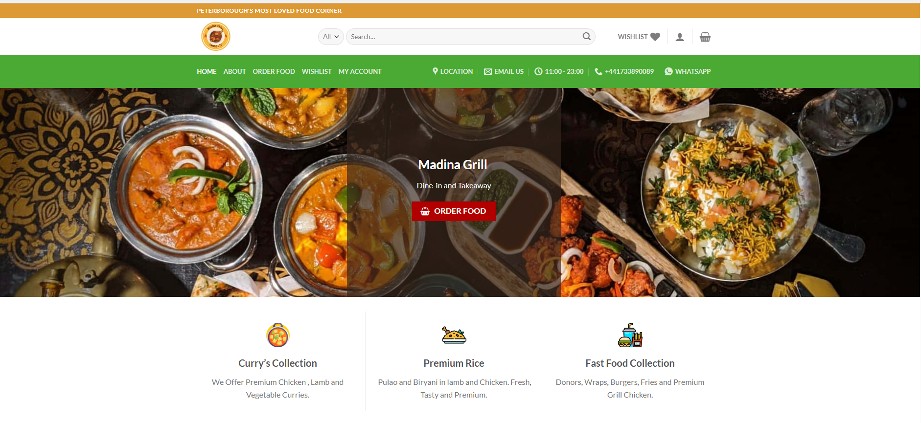 Example ecommerce homepage